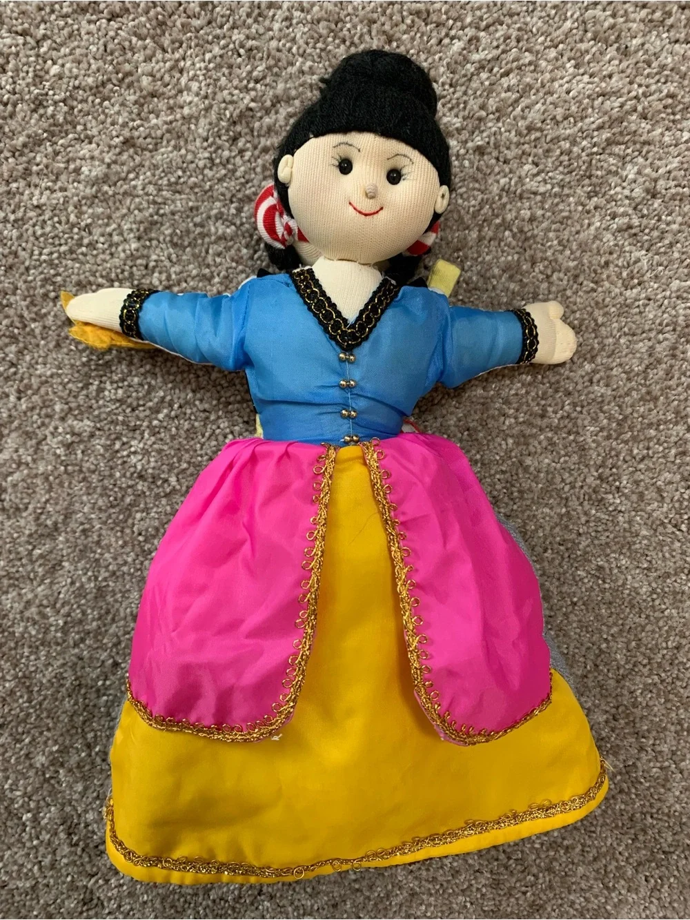 Aladdin Gypsy Topsy Turvy Puppet 3 in 1 Vintage Folk Art Plush Doll Handmade